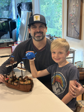 William, with Liam mid-build